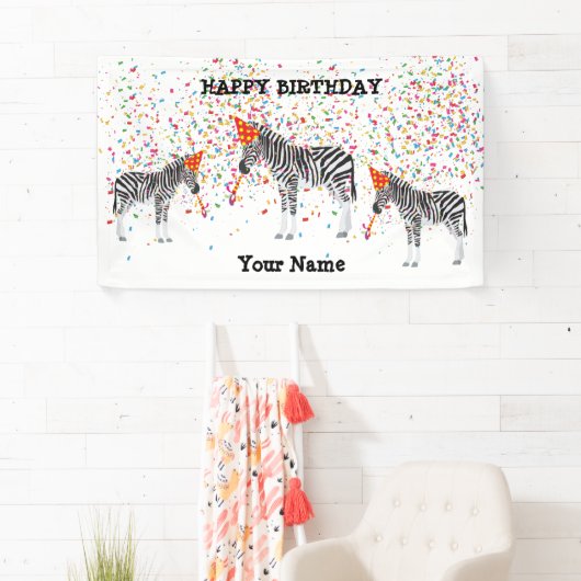 Zebra - Dieren op de geboorte Spandoek (Insitu)