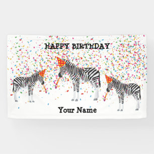 Zebra - Dieren op de geboorte Spandoek