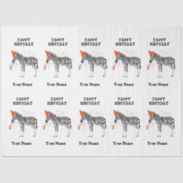 Zebra - Dieren op de geboorte Tissuepapier