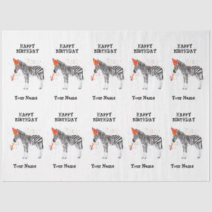 Zebra - Dieren op de geboorte Tissuepapier