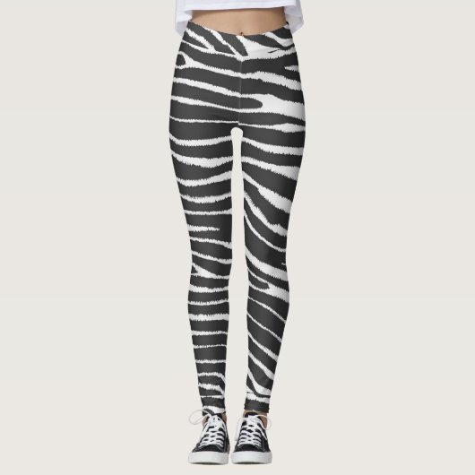 Zebra Dierenafdrukken Leggings (Voorkant)