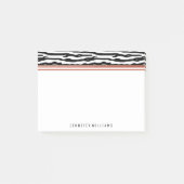Zebra Dierenafdrukken | Zwarte witte Roos Gold-naa Post-it® Notes (Voorkant)