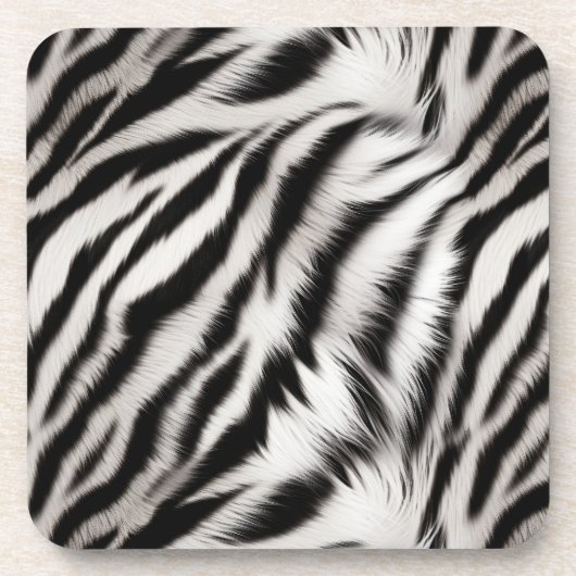 Zebra Dierenbont Bier Onderzetter (Voorkant)