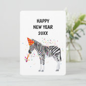 Zebra - Dierenfeestdag nieuwe jaarkaart Feestdagenkaart (Staand voorkant)
