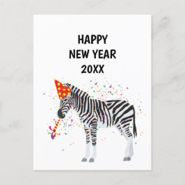 Zebra - Dierenfeestdag nieuwe jaarkaart Feestdagenkaart
