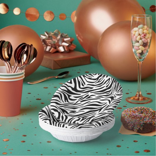 Zebra Dierenprint Feest Papieren Kom (Multi)