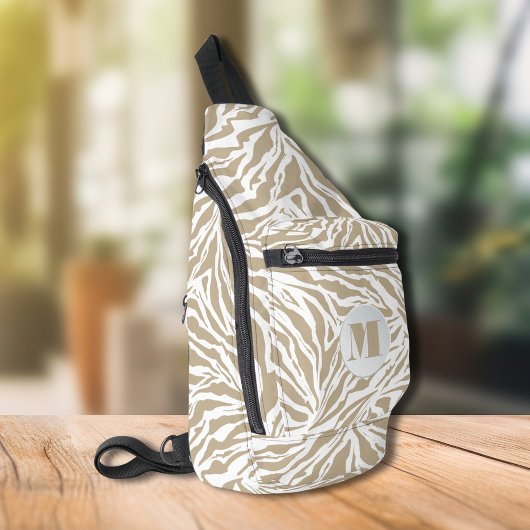Zebra Dierenprint monogram Sling Bag