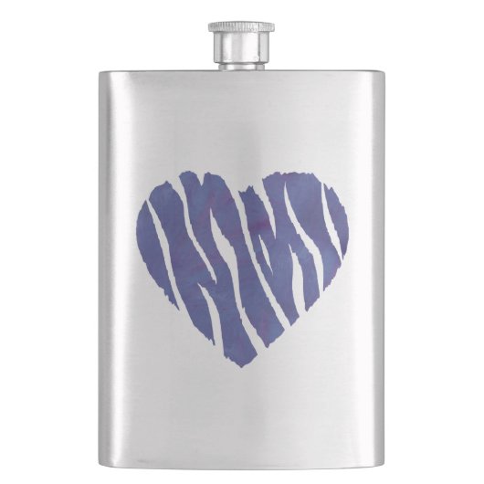 Zebra Dierenprint Paars Hart Flacon (Voorkant)