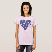 Zebra Dierenprint Paars Hart T-shirt (Voorkant volledig)
