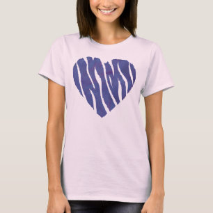 Zebra Dierenprint Paars Hart T-shirt