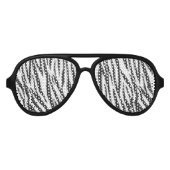 Zebra Dierenprint Party Shades Aviator Zonnebril (Voorkant)