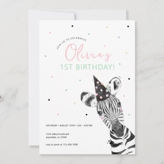 Zebra dierentuin kaart (Voorkant)