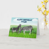 Zebra dierentuin - Kaart op zaterdag voor jongens (Gele Bloem)