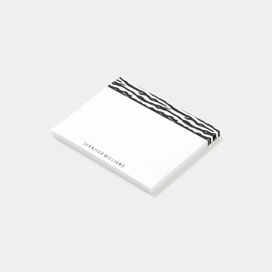 Zebra Dierlijk afdrukpatroon zwart wit - Aangepast Post-it® Notes (Schuin)