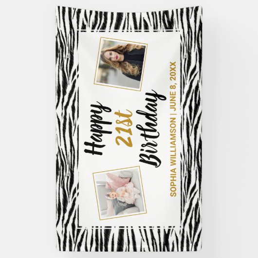 Zebra dierlijke afdruk op elke leeftijd Aangepaste Spandoek (Verticaal)