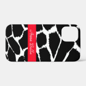 Zebra, dierlijke afdruk zwart wit en rood Case-Mate iPhone case (Achterkant (horizontaal))
