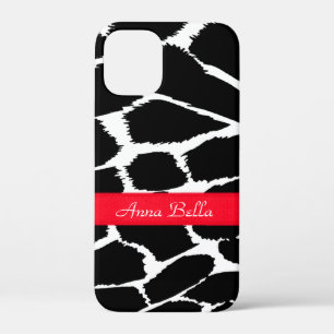 Zebra, dierlijke afdruk zwart wit en rood Case-Mate iPhone case