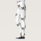 Zebra-dierpatroon op wit leggings (Links)