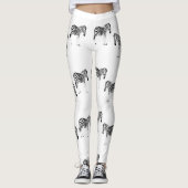 Zebra-dierpatroon op wit leggings (Voorkant)