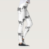 Zebra-dierpatroon op wit leggings (Rechts)