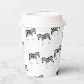Zebra-dierpatroon op wit papieren bekers (Achterkant)