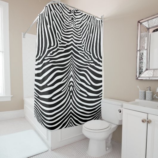 Zebra Dierprint Douchegordijn (In situ)