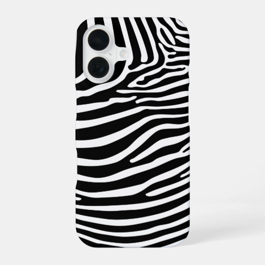 Zebra Dierprint iPhone 16 Hoesje (Achterkant)