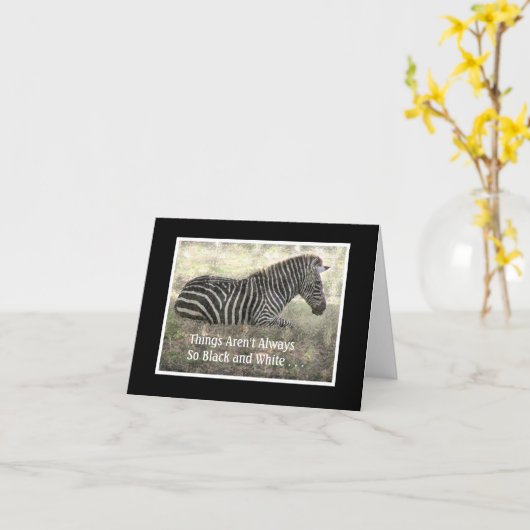 ZEBRA / "DINGEN ZIJN NIET ALTJD ZWART-WIT" KAART (Gele Bloem)