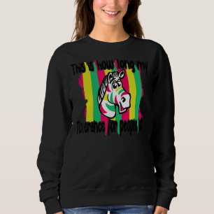 Zebra dit is hoe lang mijn tolerantie voor mensen  trui
