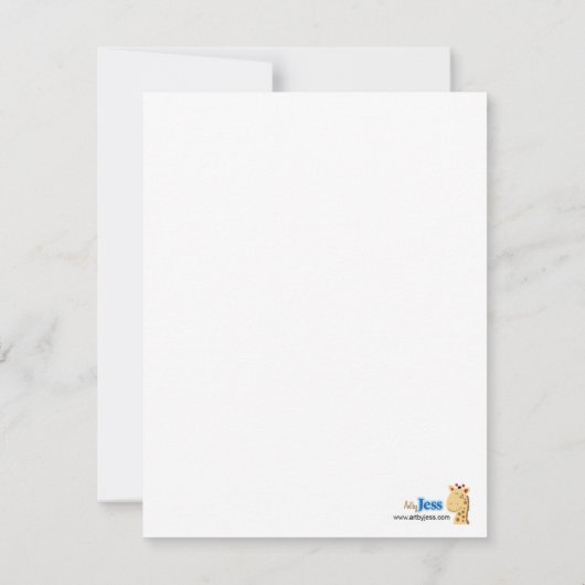 Zebra Diva Baby Roze 4x5 Flat Opmerking Notitiekaartje (Achterkant)