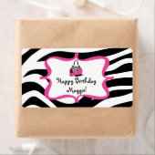 Zebra Diva Spa Verjaardag Waterfles Label (Insitu)