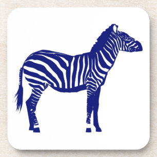 Zebra - Donker kobalt blauw en wit Drankjes Onderzetter