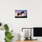 Zebra Double Exposure Animal Natuur Wilderness Art Poster (Thuiskantoor)