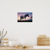 Zebra Double Exposure Animal Natuur Wilderness Art Poster (Keuken)