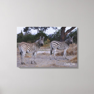 Zebra Double Take Photo Canvas Afdruk