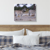Zebra Double Take Photo Canvas Afdruk (Insitu (Slaapkamer))