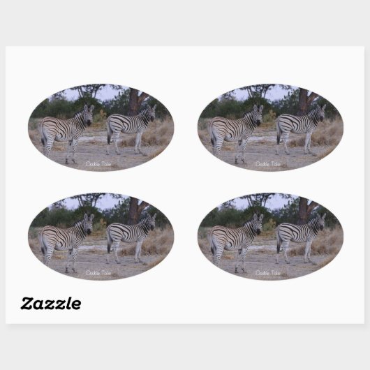 Zebra Double Take Photo Ovale Sticker (Vel)