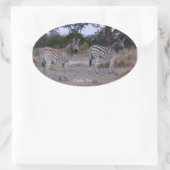 Zebra Double Take Photo Ovale Sticker (Tas)