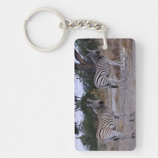 Zebra Double Take Photo Sleutelhanger (Voorkant)