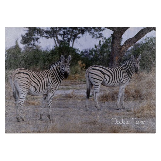 Zebra Double Take Photo Snijplank (Voorkant)