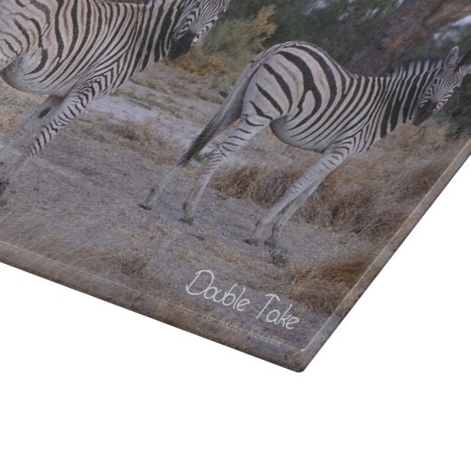 Zebra Double Take Photo Snijplank (Hoek)