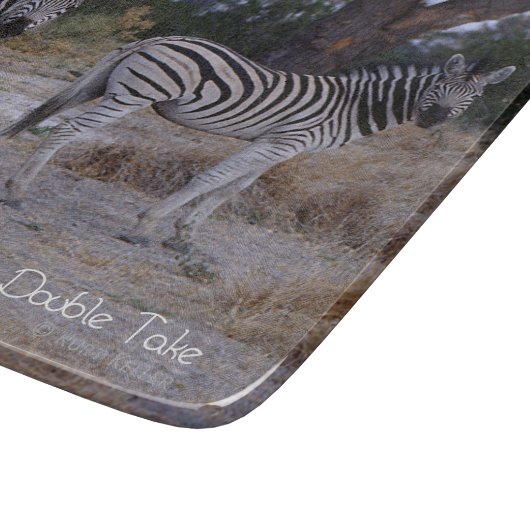 Zebra Double Take Photo Snijplank (Hoek)