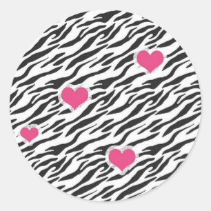 Zebra draaiende patronen ronde sticker