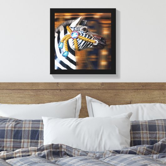 Zebra draaimolen Canvasserie 20 Canvas Afdruk (Insitu (Slaapkamer))