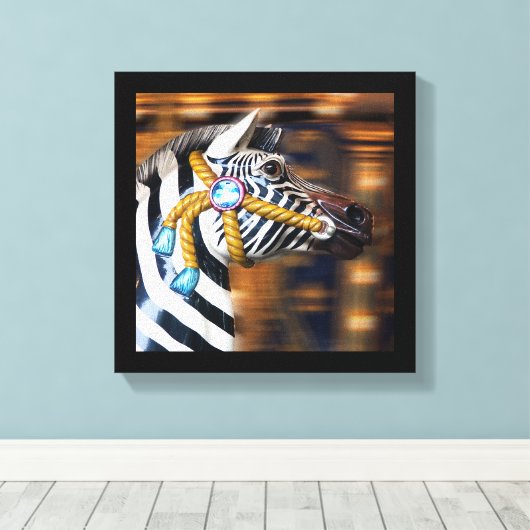 Zebra draaimolen Canvasserie 20 Canvas Afdruk (Insitu (Houten vloer))