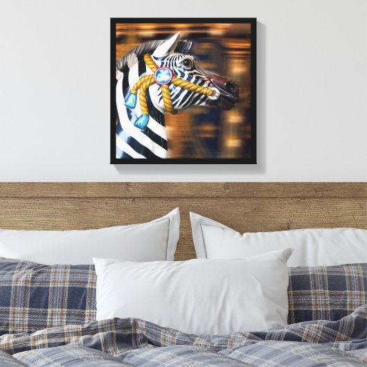 Zebra draaimolen Canvasserie 20 Canvas Afdruk (Insitu (Slaapkamer))