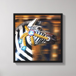 Zebra draaimolen Canvasserie 20 Canvas Afdruk