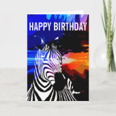 Zebra Dreams Birthday Card Kaart (Voorkant)