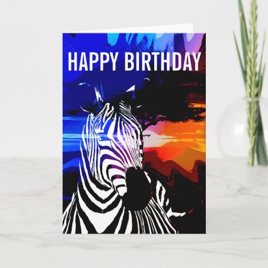 Zebra Dreams Birthday Card Kaart (Voorkant)