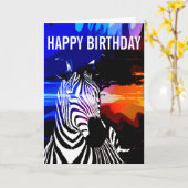 Zebra Dreams Birthday Card Kaart (Gele Bloem)
